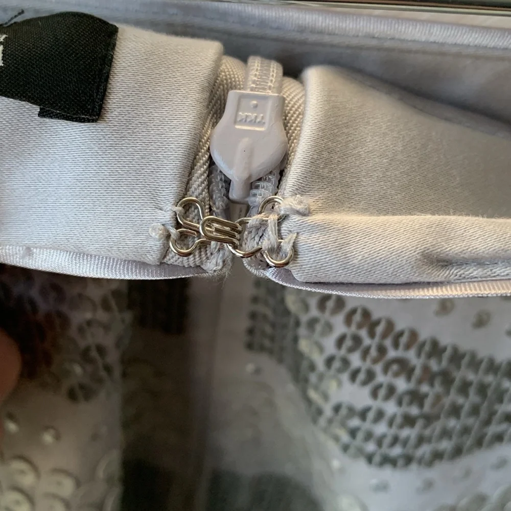 WHBM Light Grey Sequined Mini Skirt